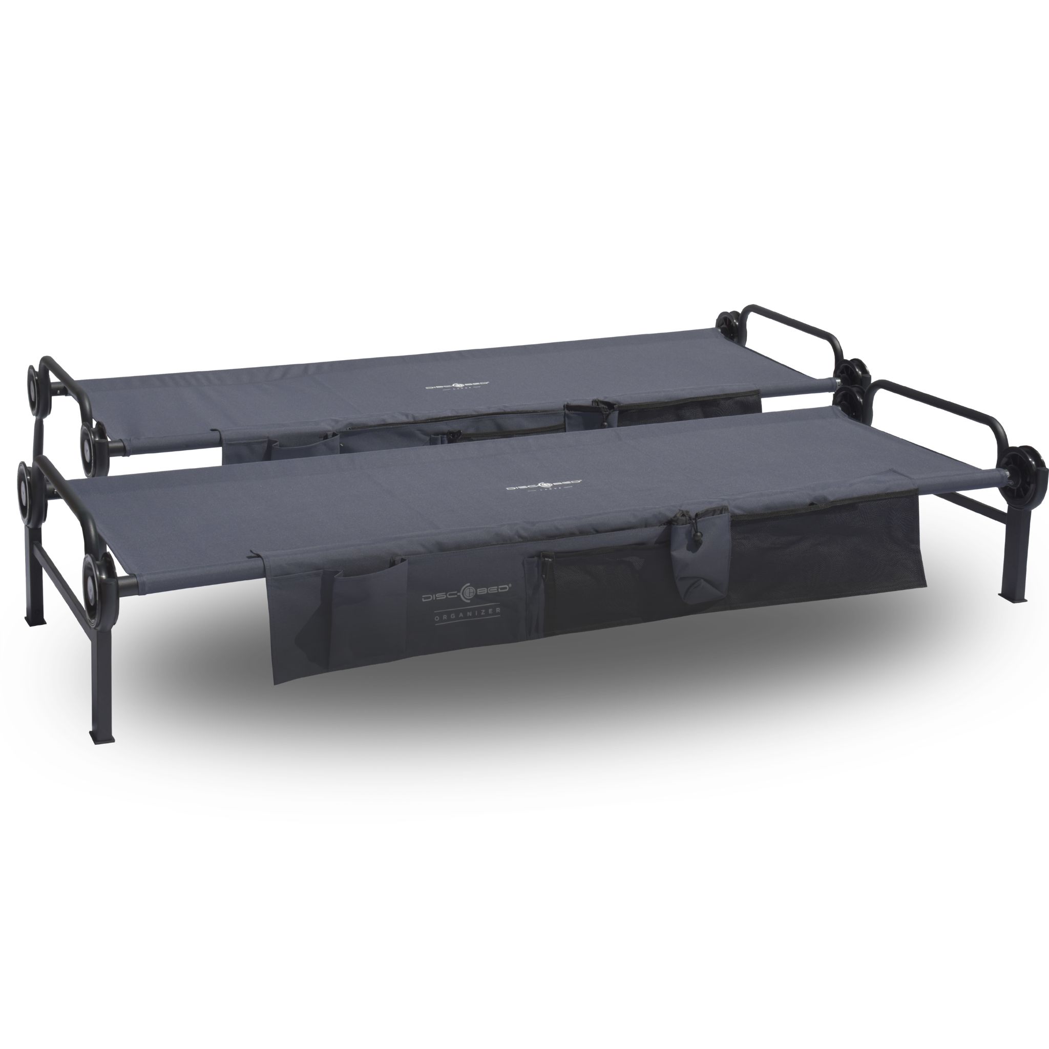 Disc-O-Bed L Etagenbett mit Seitentaschen Anthrazit