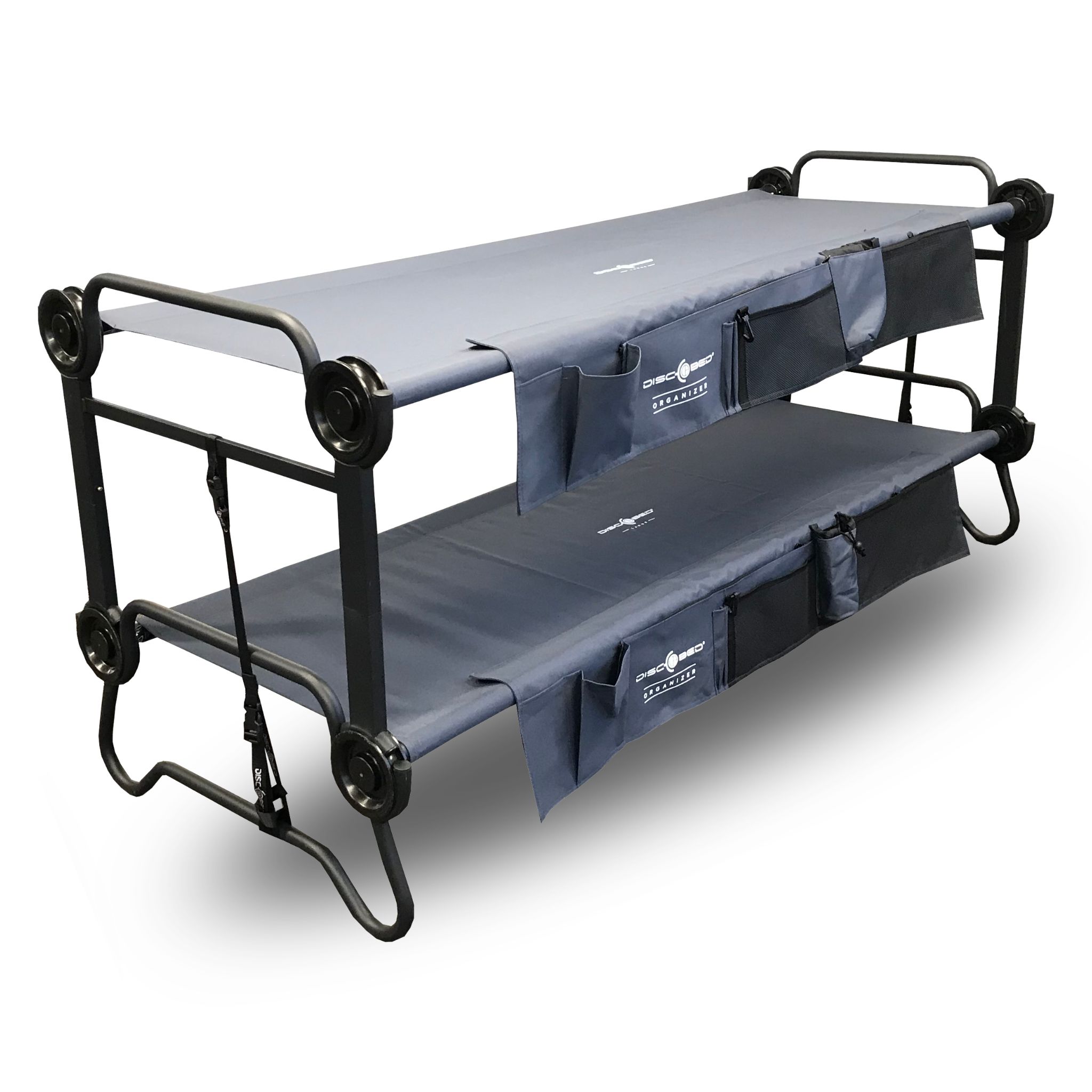 Disc-O-Bed L Etagenbett mit Seitentaschen Anthrazit