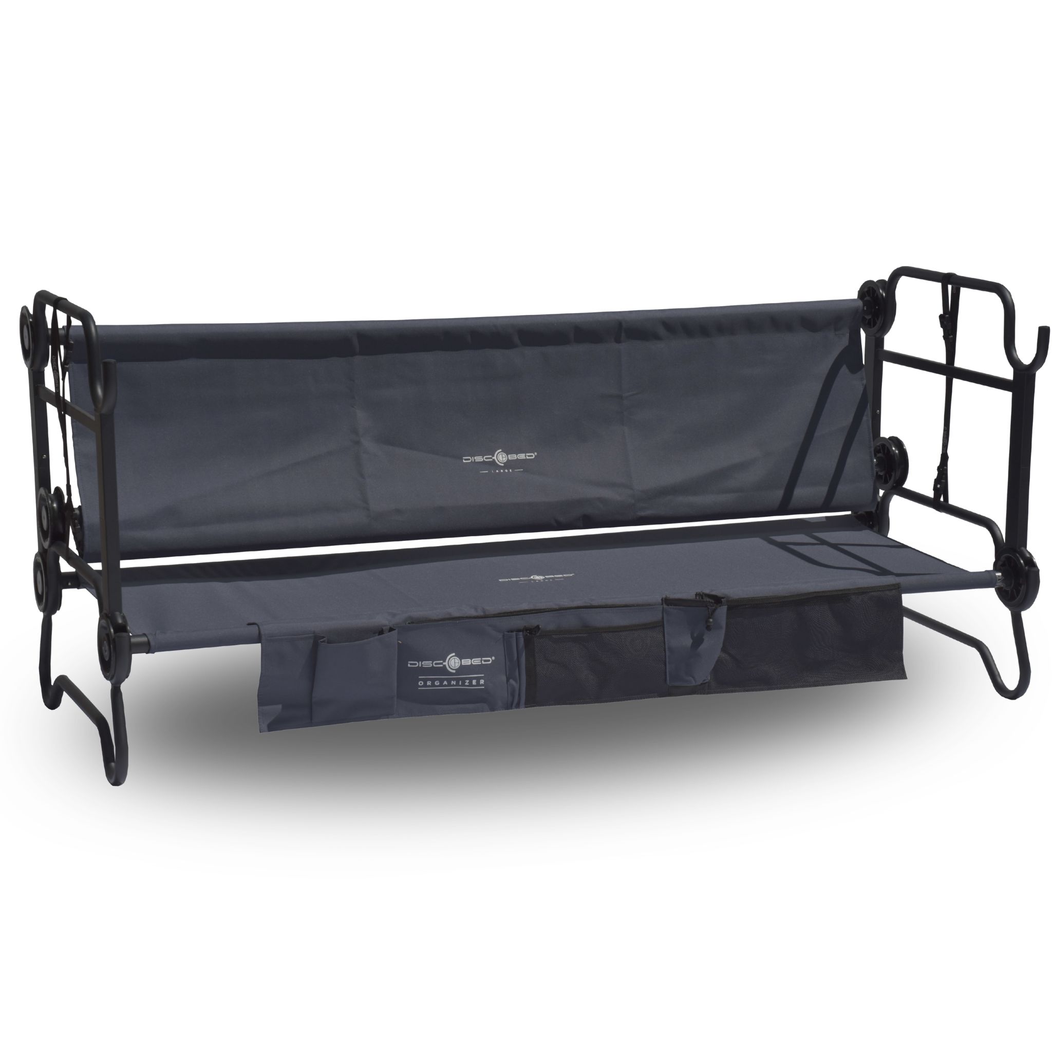 Disc-O-Bed L Etagenbett mit Seitentaschen Anthrazit